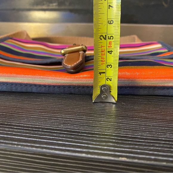Fossil Crossbody Coated Canvas Multicolor Striped Purse - Picture 12 of 13